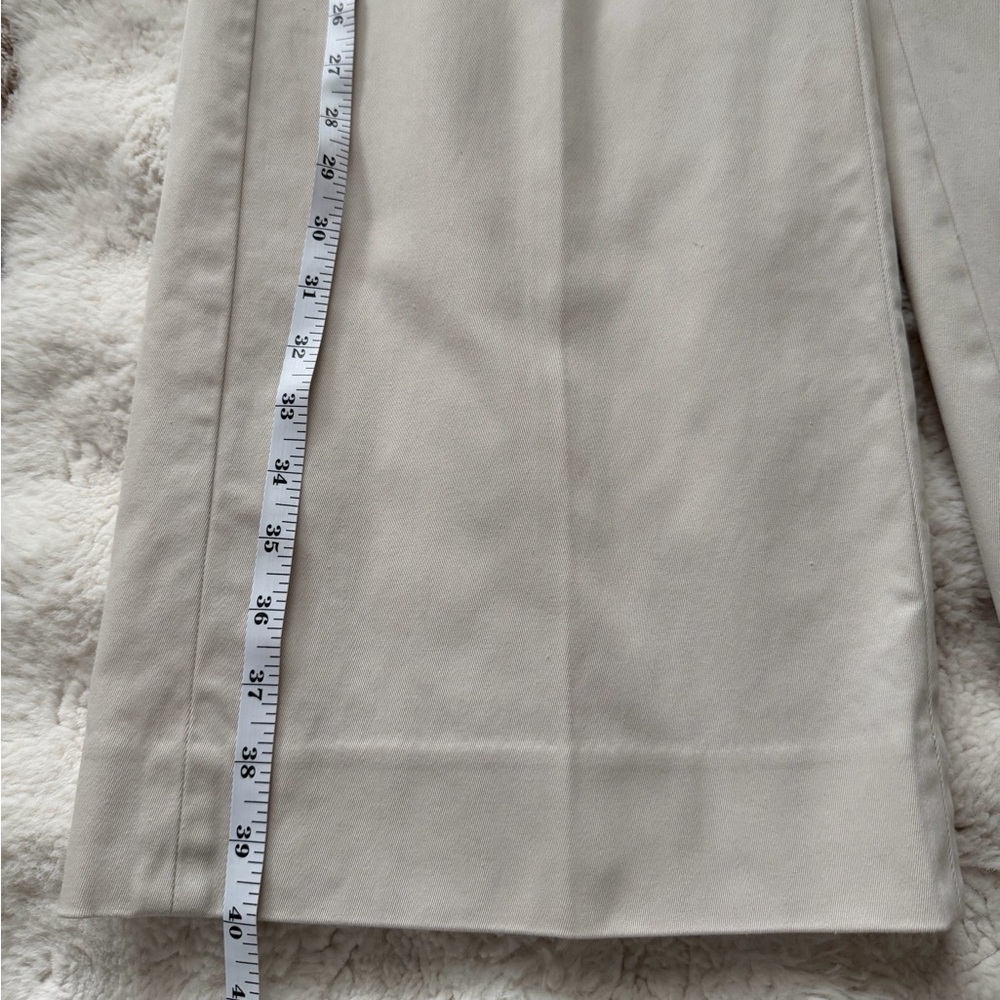Elegant Banana Republic Factory Cream Wide Leg Mid-Rise Cotton Pants-2(S) - Picture 8 of 11